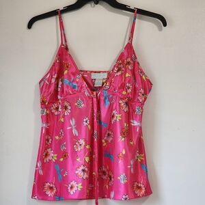 Vintage Chanteuse Pink Camisole Size L Preppy Y2K Romantic Chic